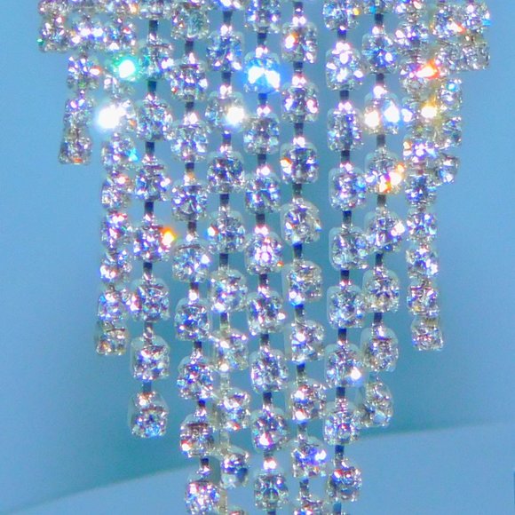 Teardrop Crystal Tassels Dangle Earrings NEW! - Picture 8 of 12